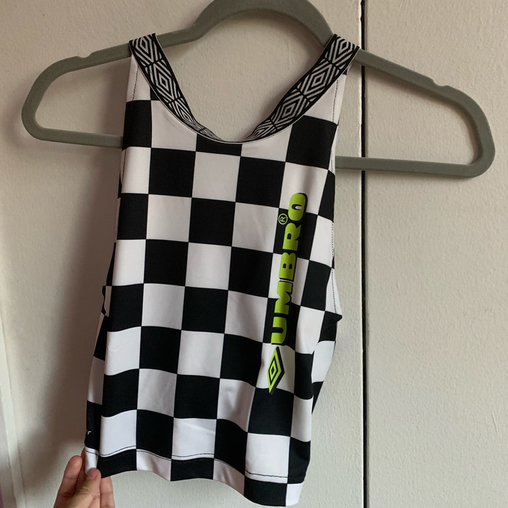 Umbro checkerboard strappy back crop top